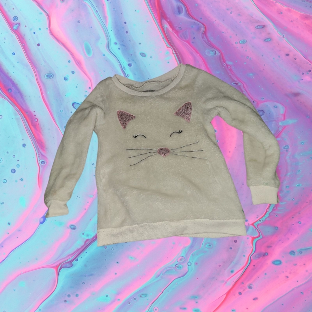 Lightning Bug girl's soft size 4t kitty cat sweater